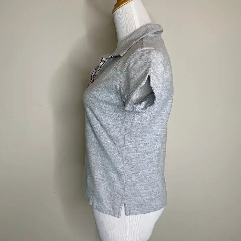 Nike Light Gray Cropped Polo Shirt Sz Medium